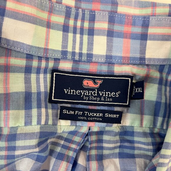 Vineyard Vines Men's Multicolor Plaid Slim Fit Tucker Whale Shirt - Size XXL - Picture 5 of 5